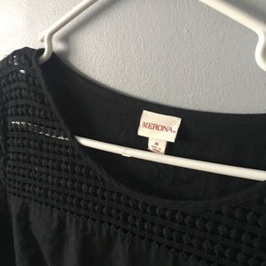 Black flower detailed top